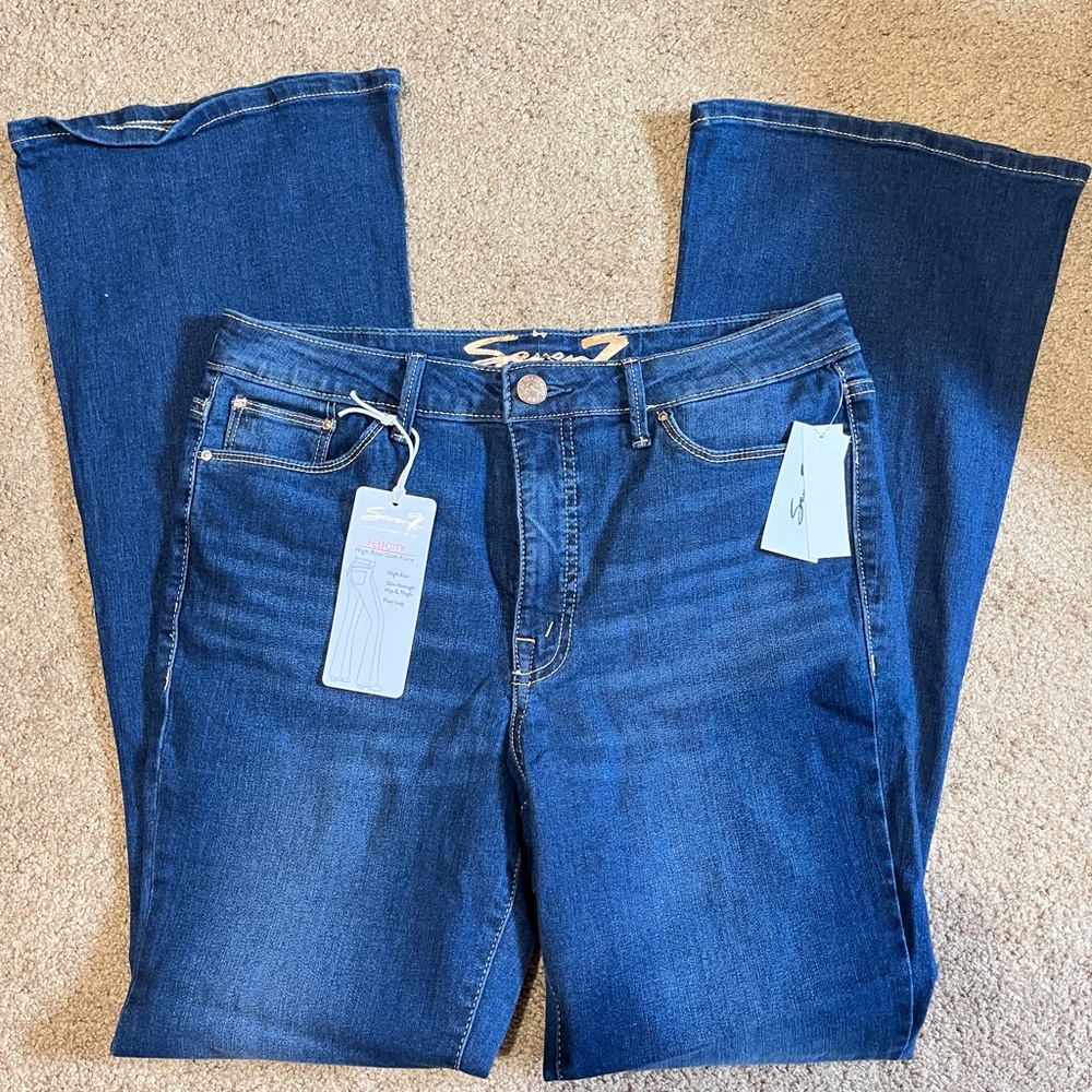SEVEN7 Felicity Slim Flare Leg Jeans High Rise Bootcut Size 10